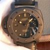 Swiss Made Panerai PAM607 XF Left Handed Real Ceramic Black Leather Strap P9000