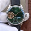 Swiss Made IWC Portuguese Tourbillon IW5463 SS YLF Green Dial RG Markers Black Leather Strap A98900