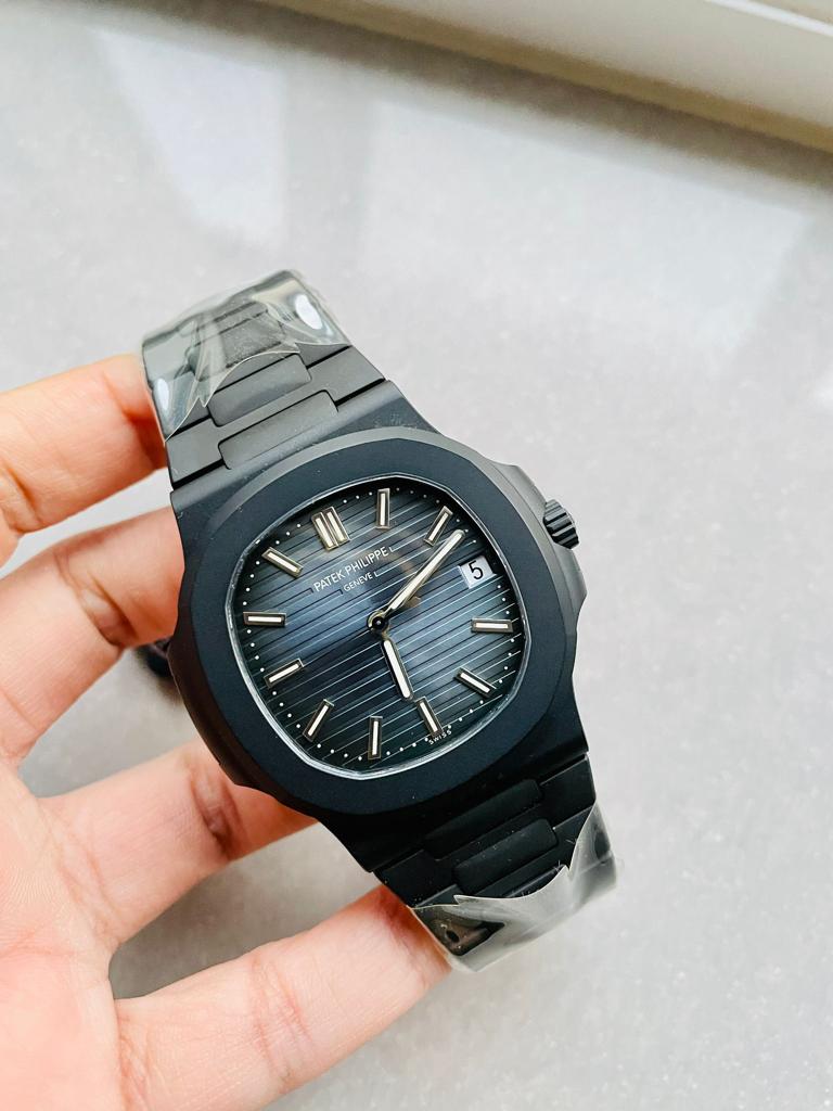 Swiss Made PATEK PHILIPPE Nautilus 5711 ppf 1:1 Best Edition Black Dial on Black Bracelet A324 V2