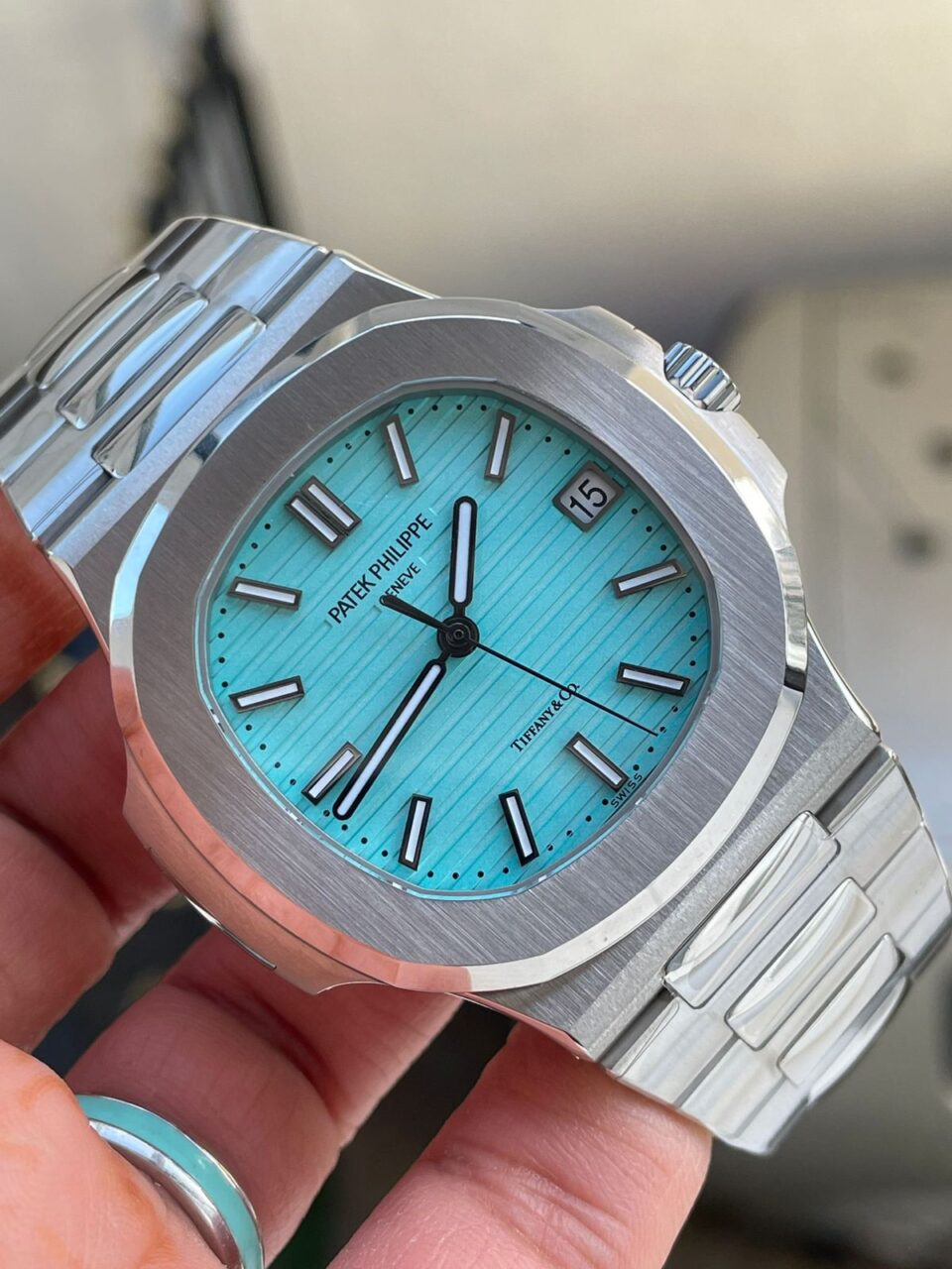 Swiss Made PATEK PHILIPPE Nautilus 5711 3KF 1:1 Best Edition Tiffany Blue Dial on SS Bracelet A324 V2